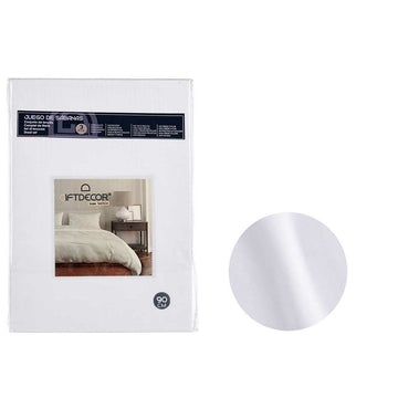 Weißes Bettwäsche-Set für Einzelmatratze, 3-teilig, extra weiche Stoffqualität.