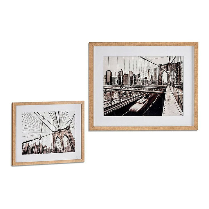 Zwei gerahmte Brückenbilder mit Holzrahmen und Glas - homely Family Shop