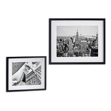 Schwarze Holzrahmen mit Skyline-Motiv, Mehrfamilienhaus-Design - homely Family Shop