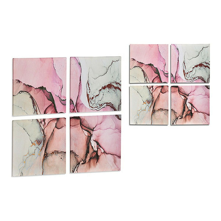 Marmor Bild Leinwand 4er Set in Rosa - homely Family Shop