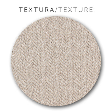 Textur der Sesselhusse Eysa JAZ. Beige Farbton mit Fischgrätenmuster.