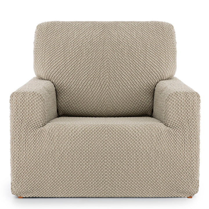 Beige Sesselhusse Eysa THOR mit Textur für Sessel von 70x110x110 cm.