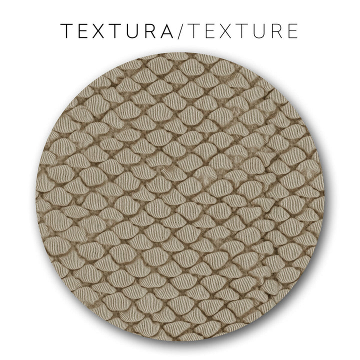 Detailaufnahme: Beige Sesselhusse Eysa THOR mit auffälliger Textur und Webmuster.