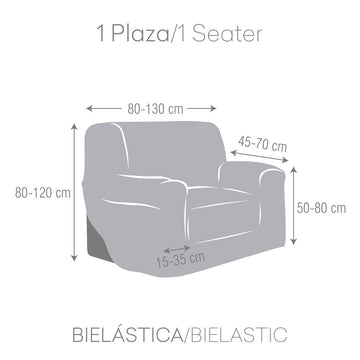 Beige Sesselhusse Eysa THOR: Maße für 1 Sitzer Sessel, 70x110x110 cm.