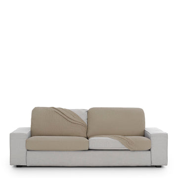 Beige Eysa THOR Kissenbezug für Sofa. Strukturierter Stoff mit Punktmuster.