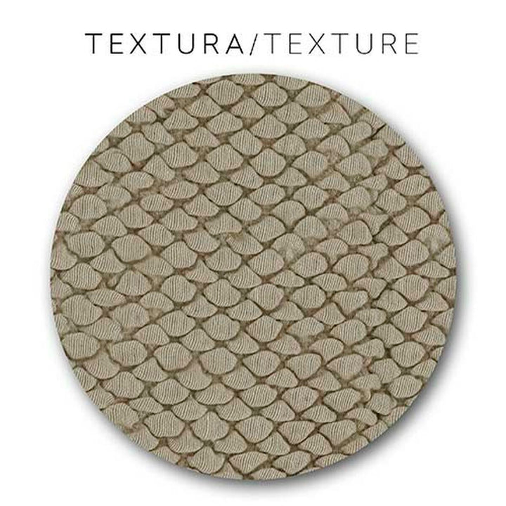 Detailaufnahme: Beige Kissenbezug mit markanter Struktur für Sofa.