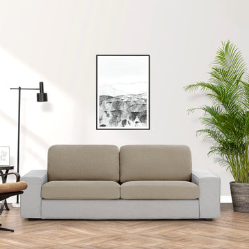Beiger Kissenbezug Eysa THOR für Sofa, Texturmuster. 