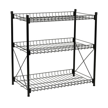 Schwarzes Confortime Metallregal mit 3 Ablagen - homely Family Shop