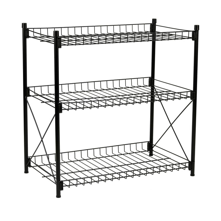 Schwarzes Confortime Metallregal mit 3 Ablagen - homely Family Shop