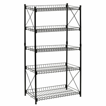 Schwarzes Metallregal mit fünf Ablagen - homely Family Shop