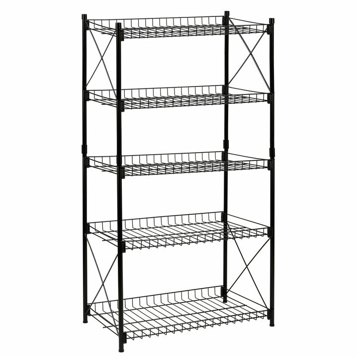 Schwarzes Metallregal mit fünf Ablagen - homely Family Shop