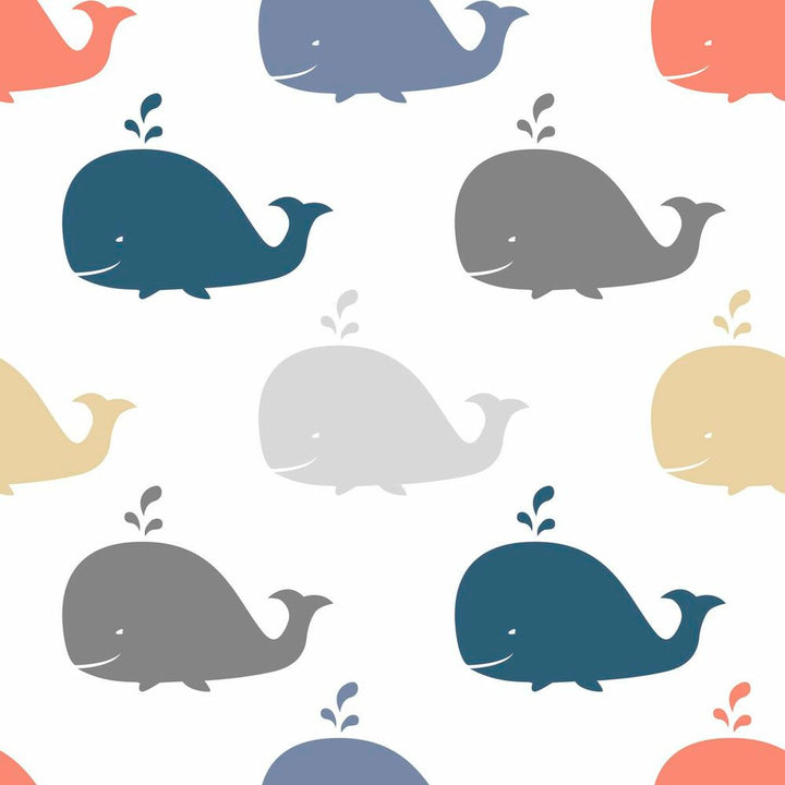 Bettbezug mit Walmuster. Buntes, wiederholtes Design für Babybettwäsche.