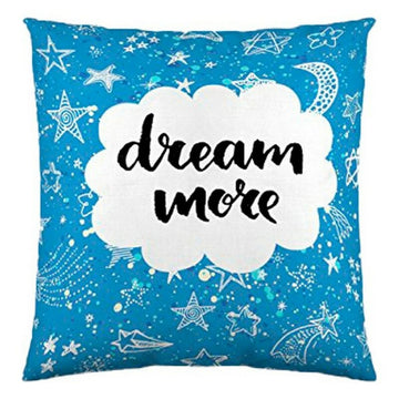 Blauer Kissenbezug mit Sternenmuster und 'Dream More'-Aufdruck, Cool Kids Alicia.
