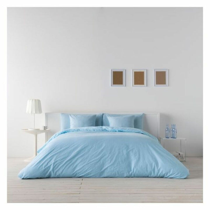 Hellblauer Lino Bettdeckenbezug Naturals für ein stilvolles Schlafzimmer Ambiente.