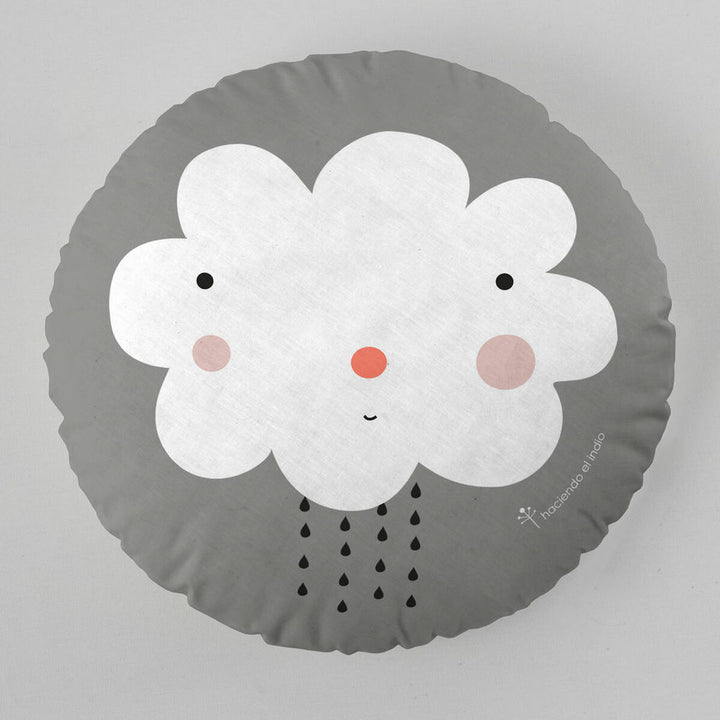 Graues Haciendo el Indio Be Cool Kissen mit Wolken Design und Regentropfen.