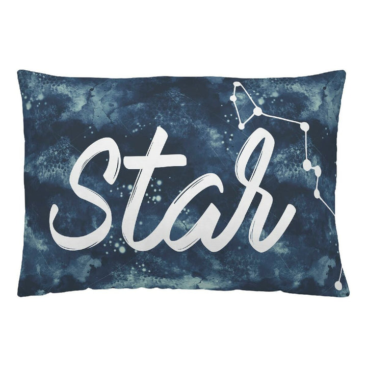 Naturals Halley Kissenbezug (30 x 50 cm) mit Stern und Sternbild auf blauem Hintergrund.