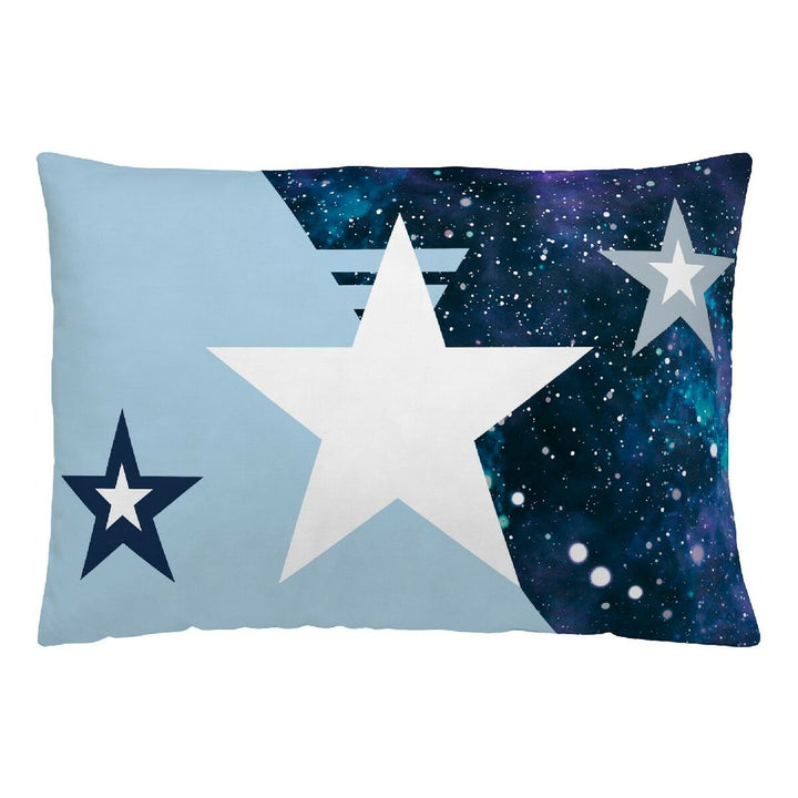 Blauer Kissenbezug mit Sternenmuster und Galaxie-Design. Naturals Halley Kissenbezug.