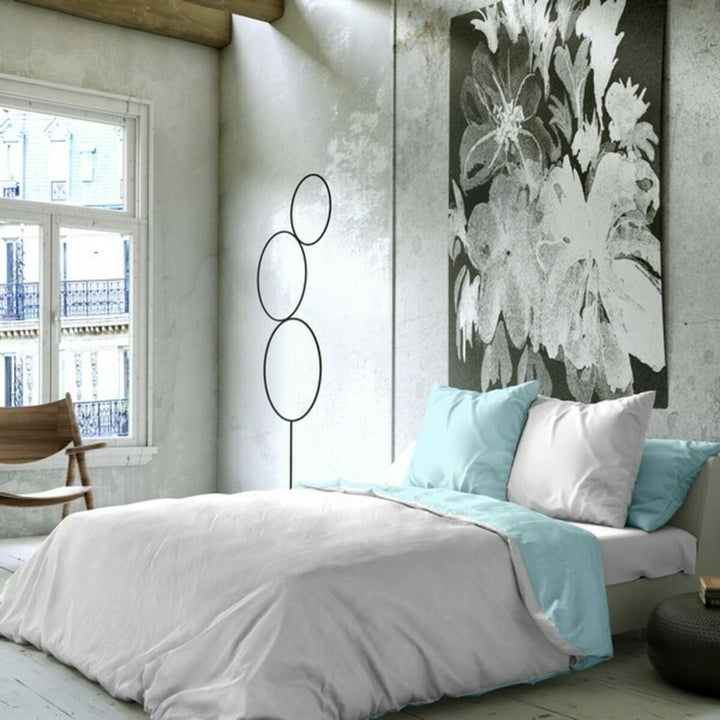 Bettdeckenbezug Naturals in Weiß und Blau. Elegante Bettwäsche für ein stilvolles Schlafzimmer.