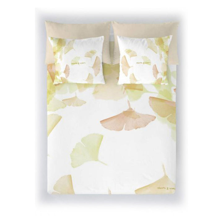Bettdeckenbezug Devota & Lomba Rai mit Ginkgo Blätter Muster. Elegantes Design für Schlafzimmer.