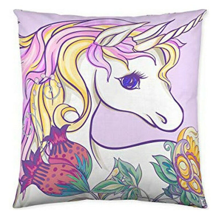 Icehome Dream Kissenbezug mit Einhorn-Motiv (60x60 cm). Dekorativer Bezug mit Einhorn und Blumen.