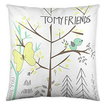 Icehome Kissenbezug mit Baum, Schmetterling und Vogel Design. Tomy Friends Kissen.