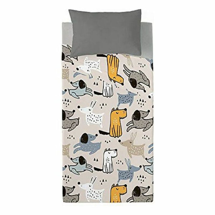 Costura Gogs Oberlaken mit Hunde Muster. Einzelmatratze Bettwäsche mit verspielten Hunde Design.