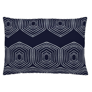 Blauer Kissenbezug mit geometrischem Muster. Naturals Blue Mand Kissenbezug.