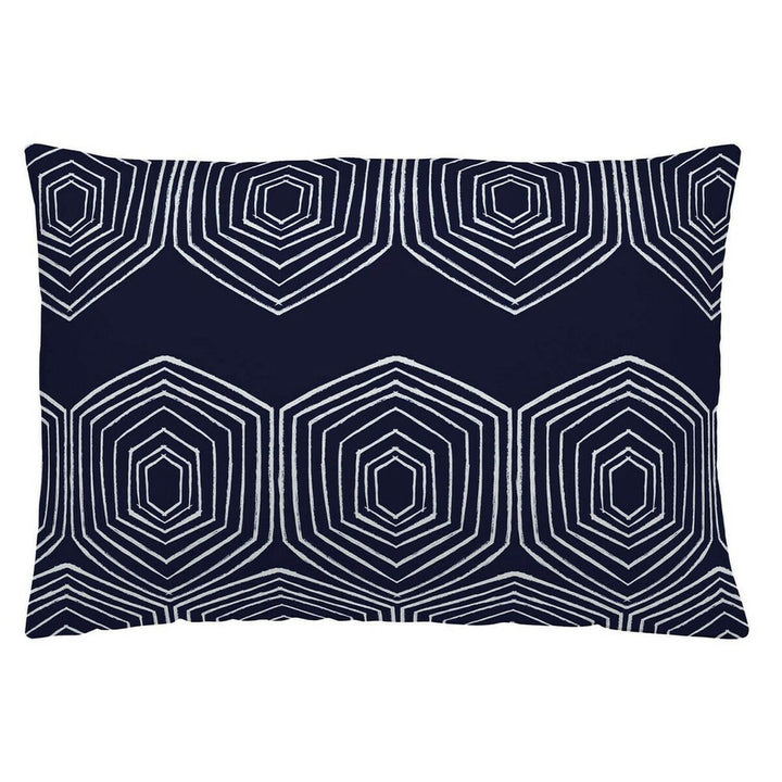 Blauer Kissenbezug mit geometrischem Muster. Naturals Blue Mand Kissenbezug.