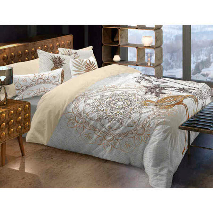Bettdeckenbezug Naturals Golden mit Mandala Muster. Elegante Bettwäsche für Schlafzimmer.