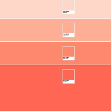Bettdeckenbezug Ombre mit Farbverlauf von zartrosa bis würzigem Korall. Pantone Farbfelder.