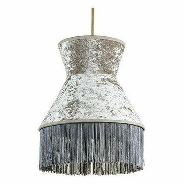 Beiger Lampenschirm mit Fransen und Samt - homely Family Shop