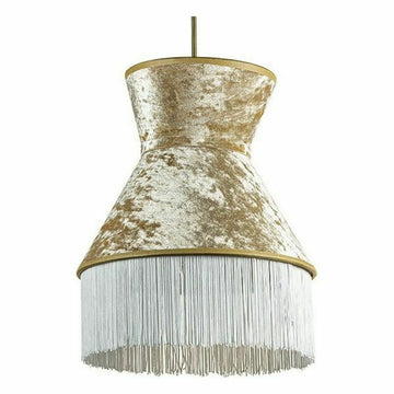 Goldener Lampenschirm mit weißen Fransen - Homely Family Shop