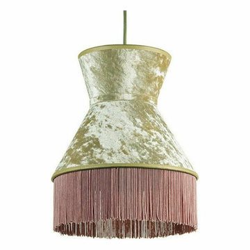 Goldener Samt Lampenschirm mit rosa Fransen Details - homely Family Shop