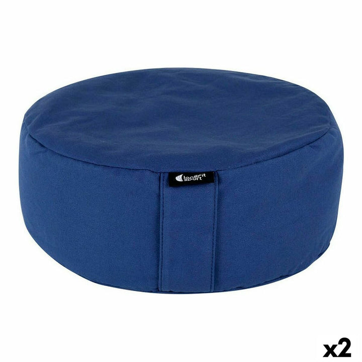 Blaues Longfit Sport Yoga Kissen, 33 x 13 cm für bequeme Yoga- oder Meditationsübungen.