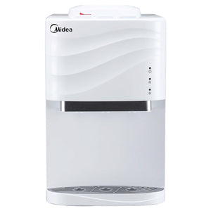 Weißer Wasserspender ECO1600 von Midea mit Osmofilter. Heißes und kaltes Wasser auf Knopfdruck.