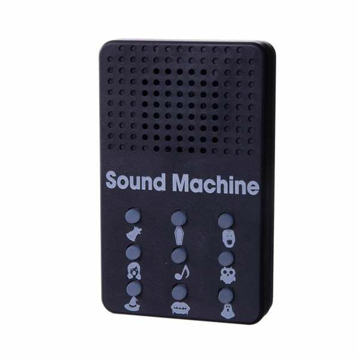Schwarze Halloween Soundmaschine mit Terror Tönen und Halloween-Symbolen.