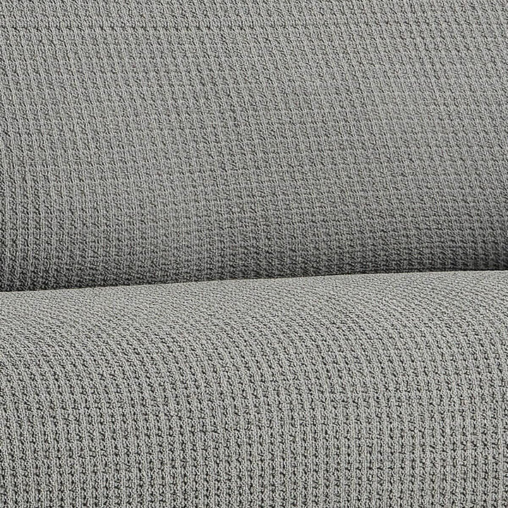 Graue Sesselhusse mit Waffelstrickmuster für 1-Sitzer Sessel.