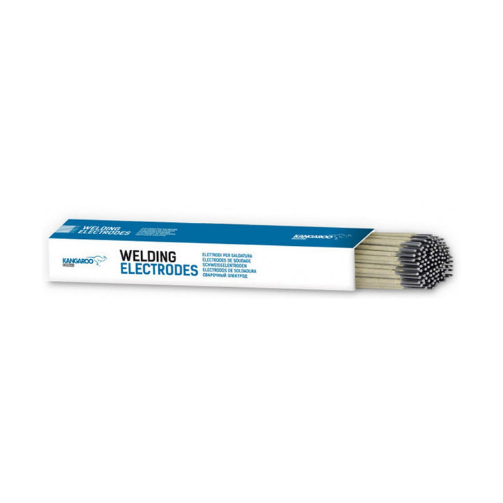Solter E7018 Elektroden im 5 kg Pack. Grundlegende Schweisselektroden in einer blauen Packung.