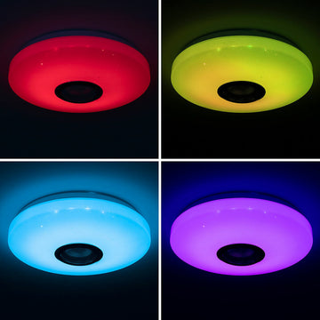 InnovaGoods LED Deckenleuchte mit Lautsprecher in Rot, Gelb, Blau, Violett - homely Family Shop