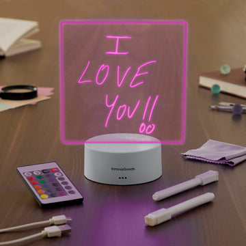 InnovaGoods LED Notiztafel mit Stiften und Fernbedienung - homely Family Shop