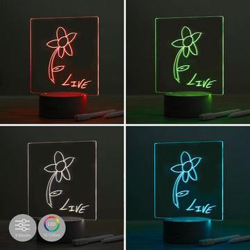 Buntes LED Notizboard für Nachrichten mit Stift - homely Family Shop