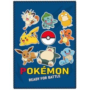 Bunte Pokémon Pikachu Decke 100 x 140 cm. Polyester Decke mit Pikachu und anderen Pokémon.