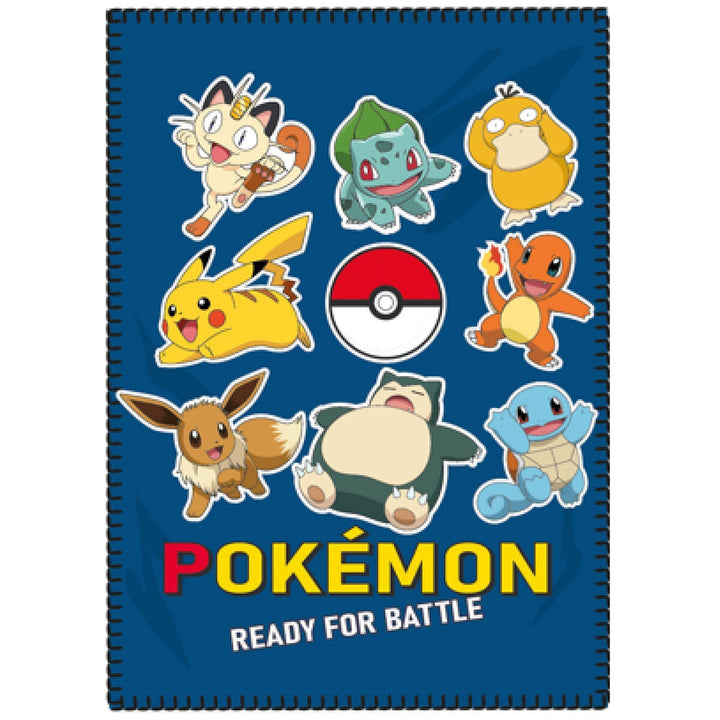 Bunte Pokémon Pikachu Decke 100 x 140 cm. Polyester Decke mit Pikachu und anderen Pokémon.