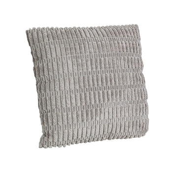 Graues Romimex Kissen aus Polyester mit gerippter Textur für Wohnaccessoires.
