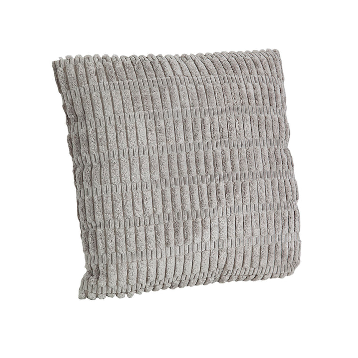 Graues Romimex Kissen aus Polyester mit gerippter Textur für Wohnaccessoires.