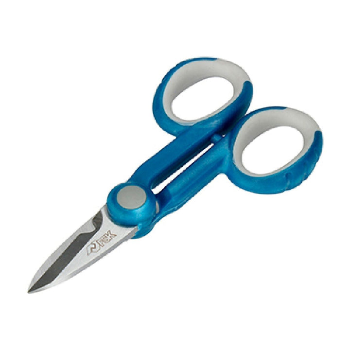 Blaue Ferrestock Elektrikerschere aus Edelstahl, 138 mm. Sanfte Handhabung.