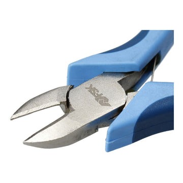 Ferrestock Schneidezange mit blauen Griffen und scharfen Klingen.