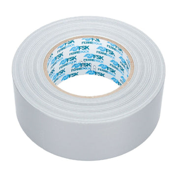 Graues Ferrestock Klebeband, Rolle mit Markenlogo innen.