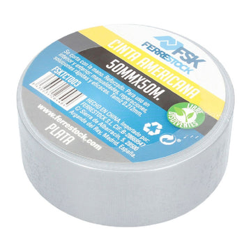 Ferrestock Klebeband, 50mm x 50m, silber. Lösungsmittelfreies, verstärktes Klebeband für Reparaturen.