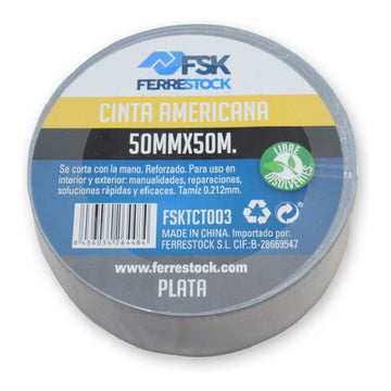 Ferrestock Klebeband, silber, 50mmx50m. Vielseitiges, verstärktes Klebeband für Reparaturen.
